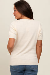 Ivory Short Sleeve Maternity Top