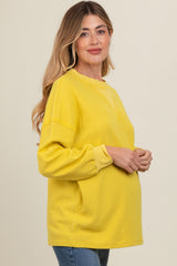 Yellow Waffle Knit Maternity Sweatshirt