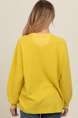 Yellow Waffle Knit Maternity Sweatshirt