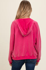 Fuchsia Hooded Maternity Sweatshirt