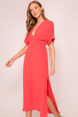 Red Airy Midi Dress