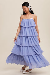 Periwinkle Ruffle Tiered Maxi Dress