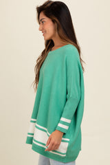 Jade Mixed Stripe Dolman Sleeve Sweater