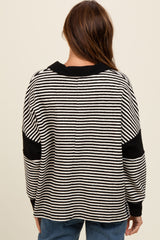 Black Striped Relaxed Fit Top