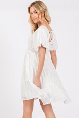 White Crochet Tiered Dress