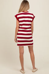 Red Striped Maternity Mini Dress