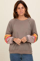 Mocha Colorblock Sleeve Pullover