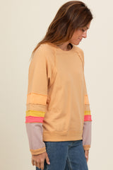 Camel Colorblock Sleeve Pullover