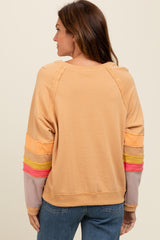 Camel Colorblock Sleeve Pullover