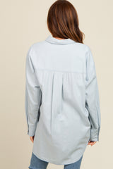 Light Blue Chambray Button Down Top