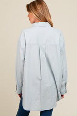 Light Blue Chambray Button Down Maternity Top