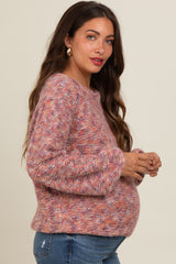 Rust Multi-Colored Maternity Sweater