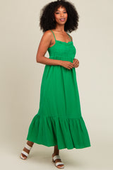 Green Smocked Maxi Dress