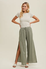 Cream Ruched Micro-Rib Top