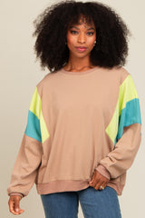 Mocha Colorblock Dolman Sleeve Sweatshirt