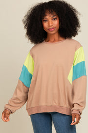 Mocha Colorblock Dolman Sleeve Sweatshirt