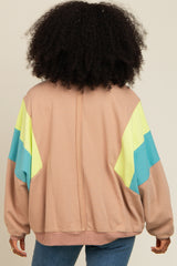 Mocha Colorblock Dolman Sleeve Sweatshirt