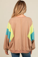 Mocha Colorblock Dolman Sleeve Maternity Sweatshirt