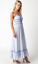 White Blue Maxi Dress