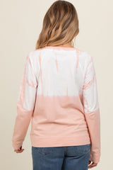 Peach Tie Dye Maternity Long Sleeve Pullover