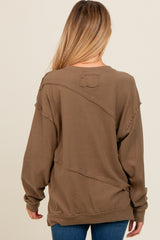 Olive Exposed Seam Dolman Sleeve Maternity Sweatshirt