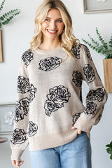 Black Rose Print Sweater