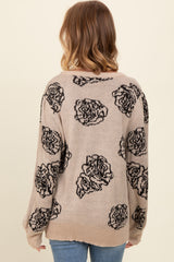 Black Rose Print Sweater