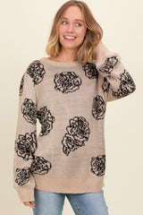 Black Rose Print Sweater