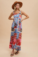 Multicolor Patchwork Floral Maxi Dress