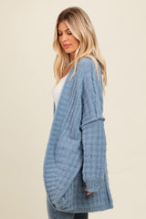 Blue Chunky Knit Dolman Cardigan