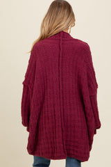 Burgundy Chunky Knit Dolman Maternity Cardigan