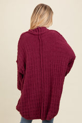 Burgundy Chunky Knit Dolman Cardigan