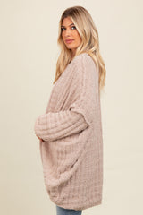 Mocha Chunky Knit Dolman Cardigan