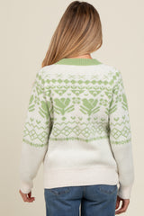 Ivory Contrast Vintage Print Maternity Sweater