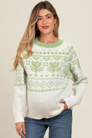 Ivory Contrast Vintage Print Maternity Sweater