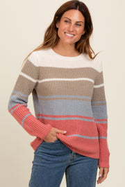 Mocha Mixed Stripe Sweater