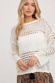 Ivory Open-Knit Sweater Pullover