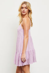 Pink Lavender Ruffle Mini Dress