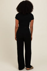 Black Short Sleeve Pant Lounge Set