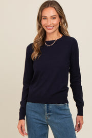 Navy Basic Soft Knit Sweater