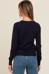 Navy Basic Soft Knit Sweater