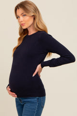 Navy Basic Soft Knit Maternity Sweater