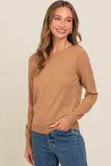 Camel Basic Soft Knit Sweater