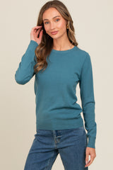 Teal Basic Soft Knit Sweater