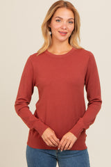 Rust Basic Soft Knit Maternity Sweater