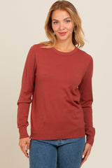 Rust Basic Soft Knit Sweater