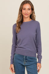 Periwinkle Basic Soft Knit Maternity Sweater