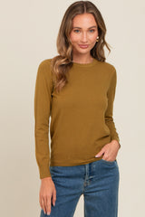 Olive Basic Soft Knit Maternity Sweater