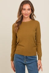 Olive Basic Soft Knit Sweater