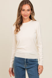 Ivory Basic Soft Knit Sweater